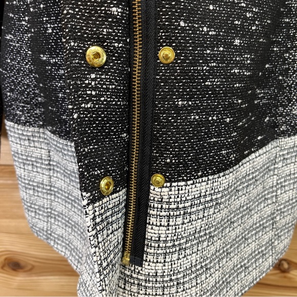 Banana Republic Black Tweed Longline Jacket Petite Small PS Swing Collarless B87 - Picture 15 of 16